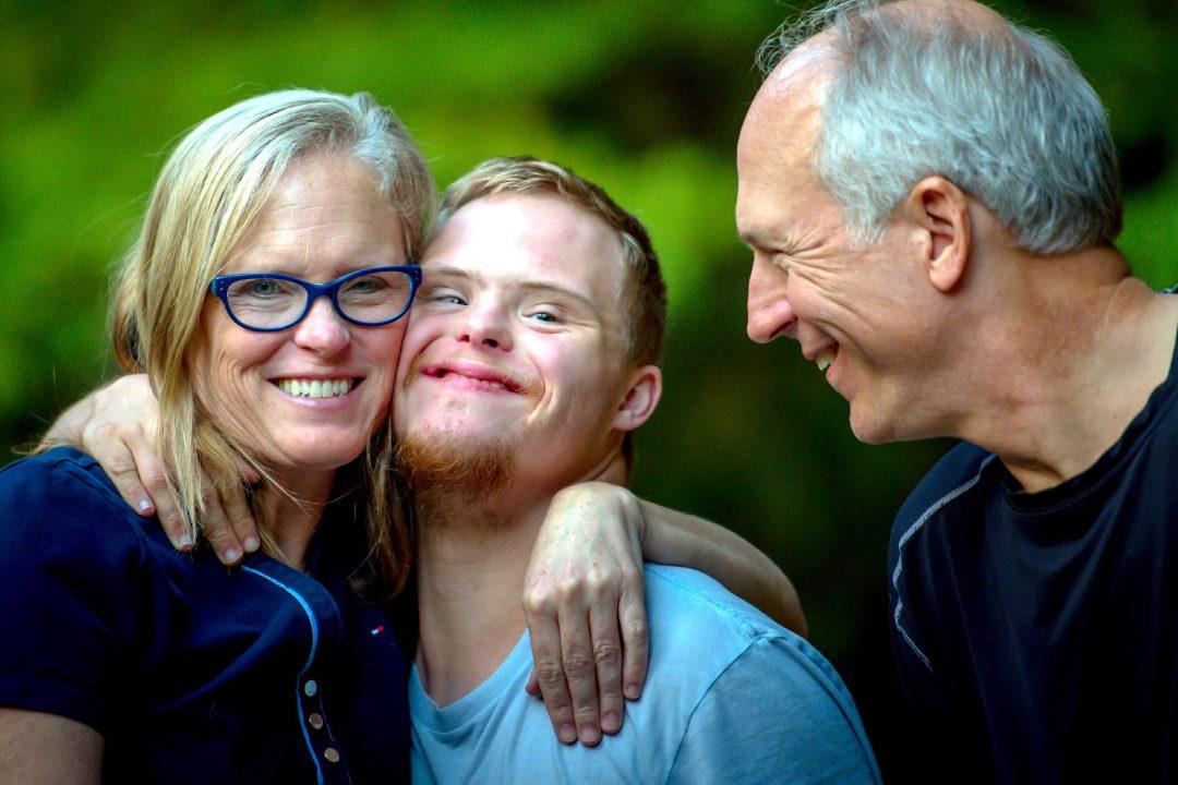 Father, mother, and special needs son